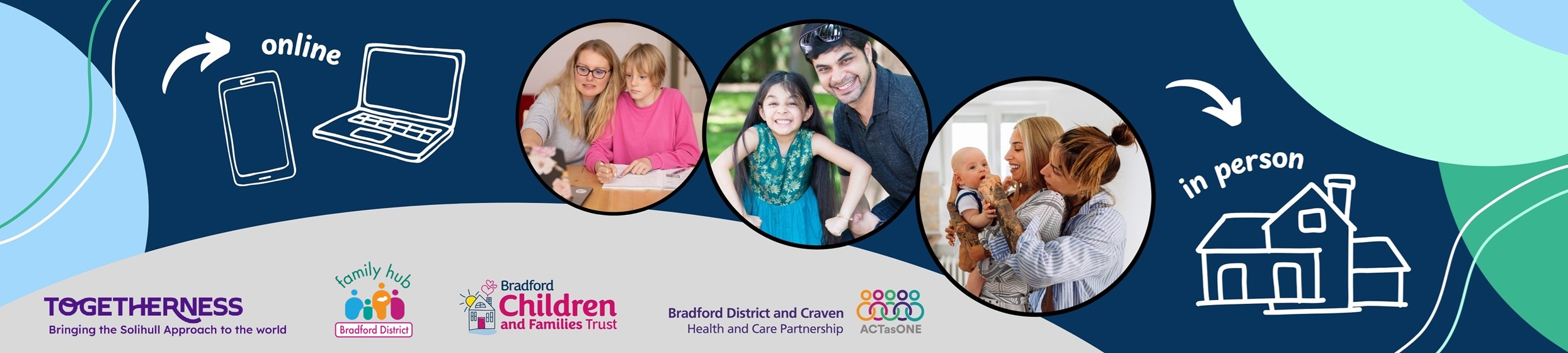 parenting programmes banner and logos