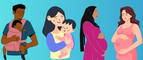 an image showing mum and dads with babies and pregnant ladies