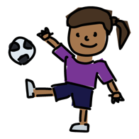 Image of a little girls playing with a football